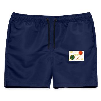 Delta v in km/s für Erde Mars Transfer - Männer Badeshorts - Navy - Vorne - AI Model Male 178 light (178cm)