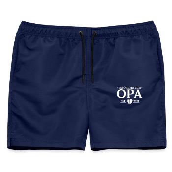 Werdender Opa 2027 Befördert zum Großvaterpng - Männer Badeshorts - Navy - Vorne - AI Model Male 178 light (178cm)