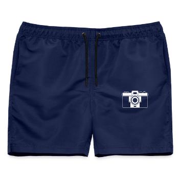 Retro Kamera Design für Fotografen - Männer Badeshorts - Navy - Vorne - AI Model Male 178 light (178cm)