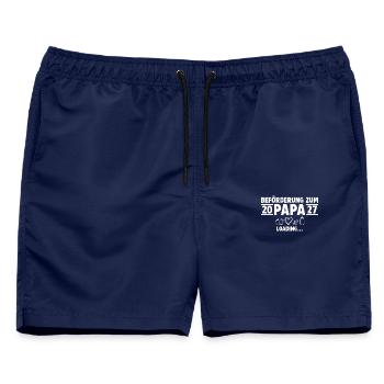 Beförderung zum Papa 2027 loading - Männer Badeshorts - Navy - Vorne - AI Model Male 178 light (178cm)