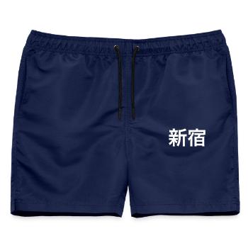 Shinjuku Tokio Kanji - Männer Badeshorts - Navy - Vorne - AI Model Male 178 light (178cm)