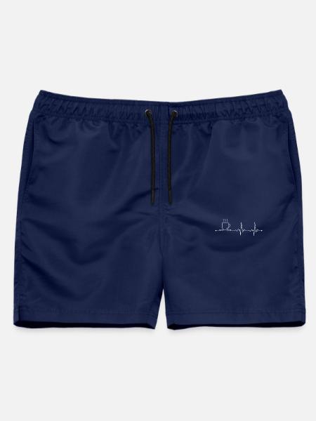 Kaffee-Puls-Strichzeichnungen - Männer Badeshorts - Navy