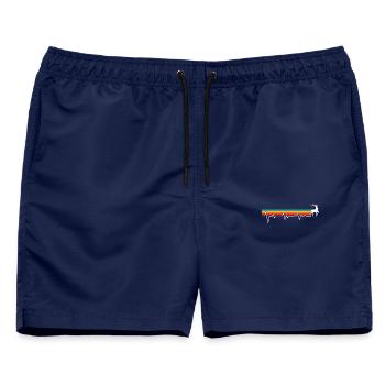 Prismatischer Hirsch-Herzschlag - Männer Badeshorts - Navy - Vorne - AI Model Male 178 light (178cm)