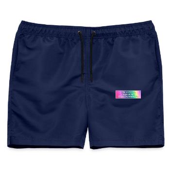 Lebe stets so, dass die AfD etwas dagegen hat. - Männer Badeshorts - Navy - Vorne - AI Model Male 178 light (178cm)