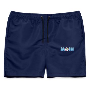 Moin Möve mit Rettungsring - Männer Badeshorts - Navy - Vorne - AI Model Male 178 light (178cm)