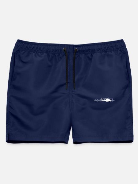 Hubschrauber Helikopter Herzschlag Pilot - Männer Badeshorts - Navy