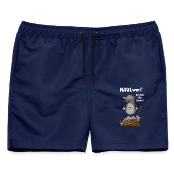 Schlechte Laune Nö Maulwurf Wortspiel - Männer Badeshorts - Navy - Vorne - AI Model Male 178 light (178cm)