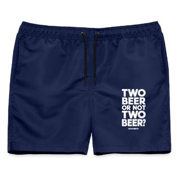 Two Beer or Not Two Beer? Bold Typography - Männer Badeshorts - Navy - Vorne - AI Model Male 178 light (178cm)
