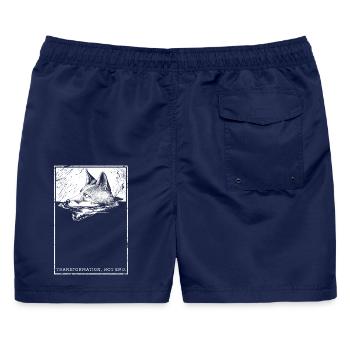 Transformation, not end. - Männer Badeshorts - Navy - Hinten - AI Model Male 178 light (178cm)