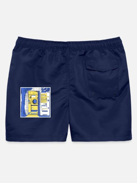 Japanischer städtischer Waschsalon nachts - Männer Badeshorts - Navy