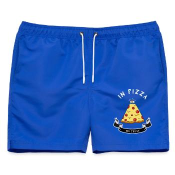Pizza Illuminati Funny All Seeing Eye Food Humor - Männer Badeshorts - Royalblau - Vorne - AI Model Male 178 light (178cm)
