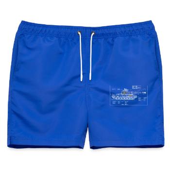 268 Objekt Bauplan - Männer Badeshorts - Royalblau - Vorne - AI Model Male 178 light (178cm)