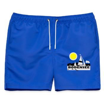 Bodensee Segeltraum - Männer Badeshorts - Royalblau - Vorne - AI Model Male 178 light (178cm)
