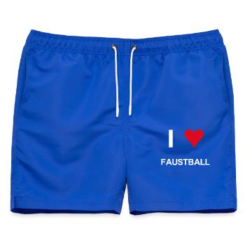 I love faustball - Männer Badeshorts - Royalblau - Vorne - AI Model Male 178 light (178cm)