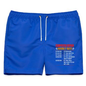 Computer - Männer Badeshorts - Royalblau - Vorne - AI Model Male 178 light (178cm)