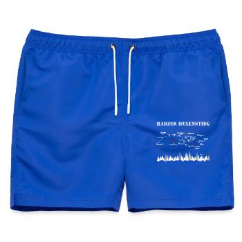 Harz Style - Harzer Hexenstieg - wandern Brocken - Männer Badeshorts - Royalblau - Vorne - AI Model Male 178 light (178cm)