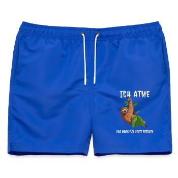 Faultier Ich Atme das muss für heute reichen - Männer Badeshorts - Royalblau - Vorne - AI Model Male 178 light (178cm)