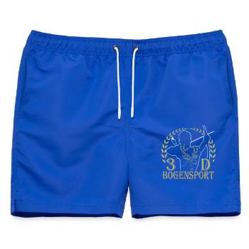 Waldjäger mit Bogen und Geweihmotiv - Männer Badeshorts - Royalblau - Vorne - AI Model Male 178 light (178cm)