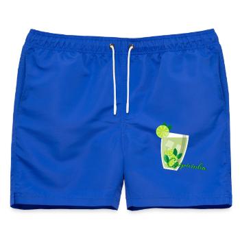 Caipirinha Glas mit Limetten Mint - Männer Badeshorts - Royalblau - Vorne - AI Model Male 178 light (178cm)