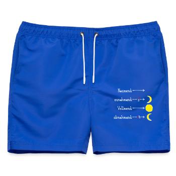 Mondphasen mit Eselsbrücke - hell - Männer Badeshorts - Royalblau - Vorne - AI Model Male 178 light (178cm)