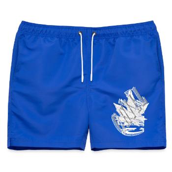 CHILL Hanf Blatt - Männer Badeshorts - Royalblau - Vorne - AI Model Male 178 light (178cm)