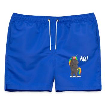Verärgerter Regenbogen-Pony mit Witz - Männer Badeshorts - Royalblau - Vorne - AI Model Male 178 light (178cm)