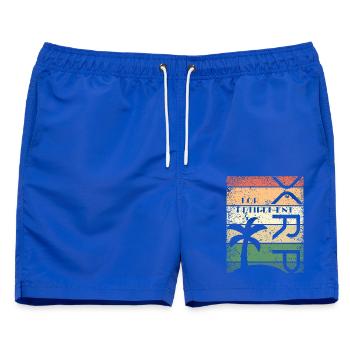 XRP Army Krypto Ripple Design - Männer Badeshorts - Royalblau - Vorne - AI Model Male 178 light (178cm)