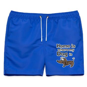 Home is where my Dog is - Männer Badeshorts - Royalblau - Vorne - AI Model Male 178 light (178cm)