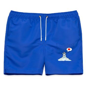 Schneemann - Männer Badeshorts - Royalblau - Vorne - AI Model Male 178 light (178cm)