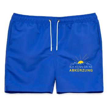 ich kenn da ne abkürzung spruch berg wandern sport - Männer Badeshorts - Royalblau - Vorne - AI Model Male 178 light (178cm)