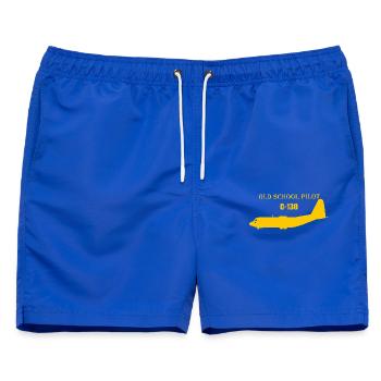 Old school pilot C-130 - Männer Badeshorts - Royalblau - Vorne - AI Model Male 178 light (178cm)