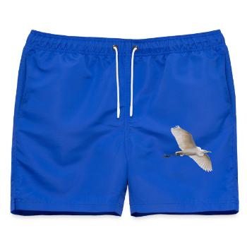 Silberreiher im Flug - Fotografie - Männer Badeshorts - Royalblau - Vorne - AI Model Male 178 light (178cm)