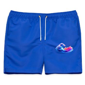 waves - Männer Badeshorts - Royalblau - Vorne - AI Model Male 178 light (178cm)
