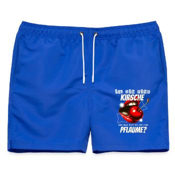 Kirsche Geschenk Pflaume Spruch Lustig Frauen - Männer Badeshorts - Royalblau - Vorne - AI Model Male 178 light (178cm)