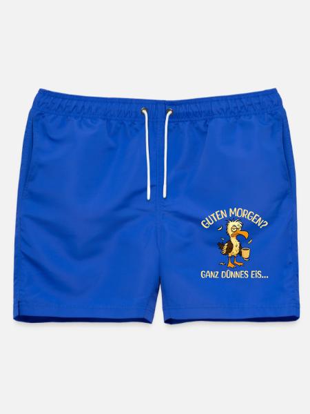 Morgenmuffel Möwe mit Kaffee - Männer Badeshorts - Royalblau