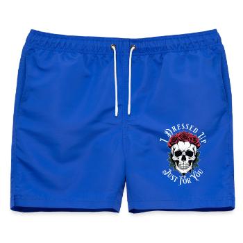 romantisch düster Totenkopf - Männer Badeshorts - Royalblau - Vorne - AI Model Male 178 light (178cm)