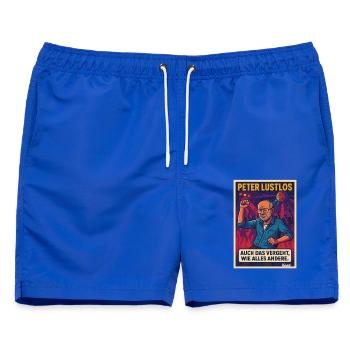 Humorvoller Dancefloor-Spruch mit Peter Lustlos - Männer Badeshorts - Royalblau - Vorne - AI Model Male 178 light (178cm)