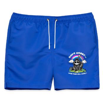 Der Sarkasmus des Todes - Männer Badeshorts - Royalblau - Vorne - AI Model Male 178 light (178cm)