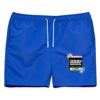 Bleiben Sie dran, tägliche Motivation, Ausdauer - Männer Badeshorts - Royalblau - Vorne - AI Model Male 178 light (178cm)