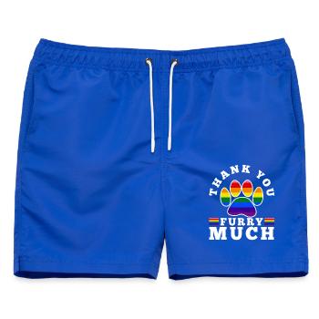 Thank you furry much - Männer Badeshorts - Royalblau - Vorne - AI Model Male 178 light (178cm)