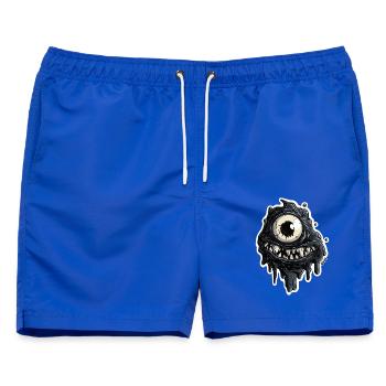 Schwarzes Monster Schleim Auge  - Männer Badeshorts - Royalblau - Vorne - AI Model Male 178 light (178cm)