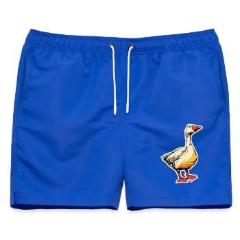 Comic Gans mit Schnabel - Männer Badeshorts - Royalblau - Vorne - AI Model Male 178 light (178cm)
