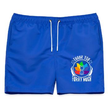 Thank you furry much - Männer Badeshorts - Royalblau - Vorne - AI Model Male 178 light (178cm)