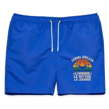 Seriengriller, Der Mann, Der Mythos, Die Legende BBQ - Männer Badeshorts - Royalblau - Vorne - AI Model Male 178 light (178cm)