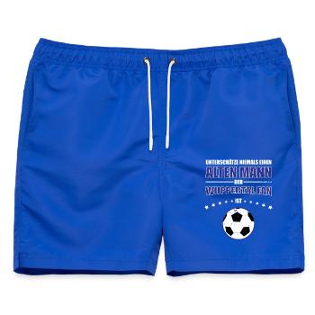 Alter Mann - Wuppertal Fan | Retro Vintage Design - Männer Badeshorts - Royalblau - Vorne - AI Model Male 178 light (178cm)