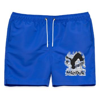 Parkour - Männer Badeshorts - Royalblau - Vorne - AI Model Male 178 light (178cm)