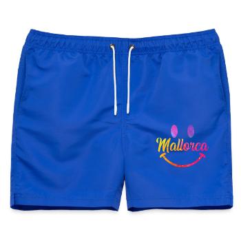Mallorca Wasserfarben Smiley - Männer Badeshorts - Royalblau - Vorne - AI Model Male 178 light (178cm)