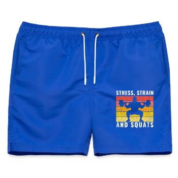 Stress Belastung und Kniebeugen, Lustiger Ingenieur Gym T-Shirt - Männer Badeshorts - Royalblau - Vorne - AI Model Male 178 light (178cm)