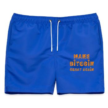 Make Bitcoin Great Again  - Männer Badeshorts - Royalblau - Vorne - AI Model Male 178 light (178cm)