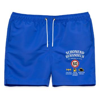 Schonend Behandeln Der Oldtimer Ist Jetzt 60 - Männer Badeshorts - Royalblau - Vorne - AI Model Male 178 light (178cm)
